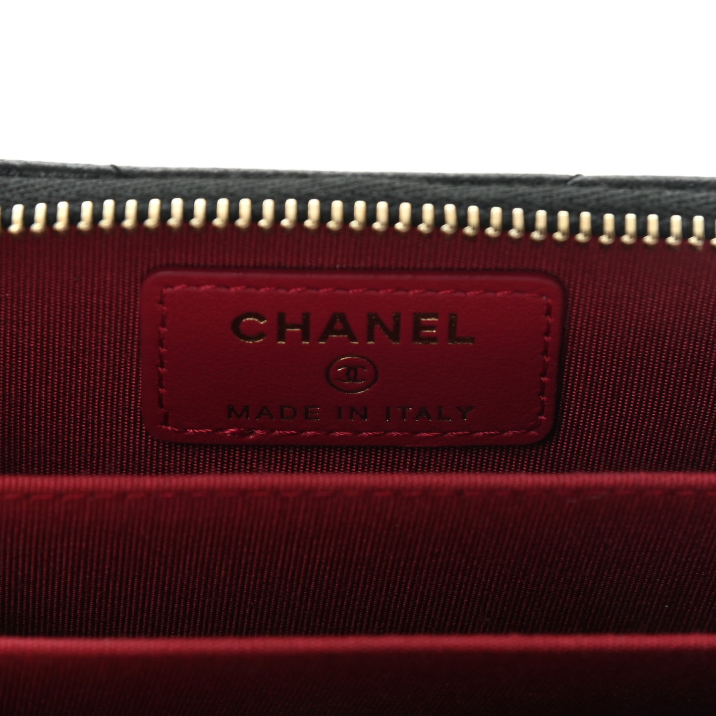Goatskin Quilted Chanel 19 Zip Around Coin Purse Wallet Black