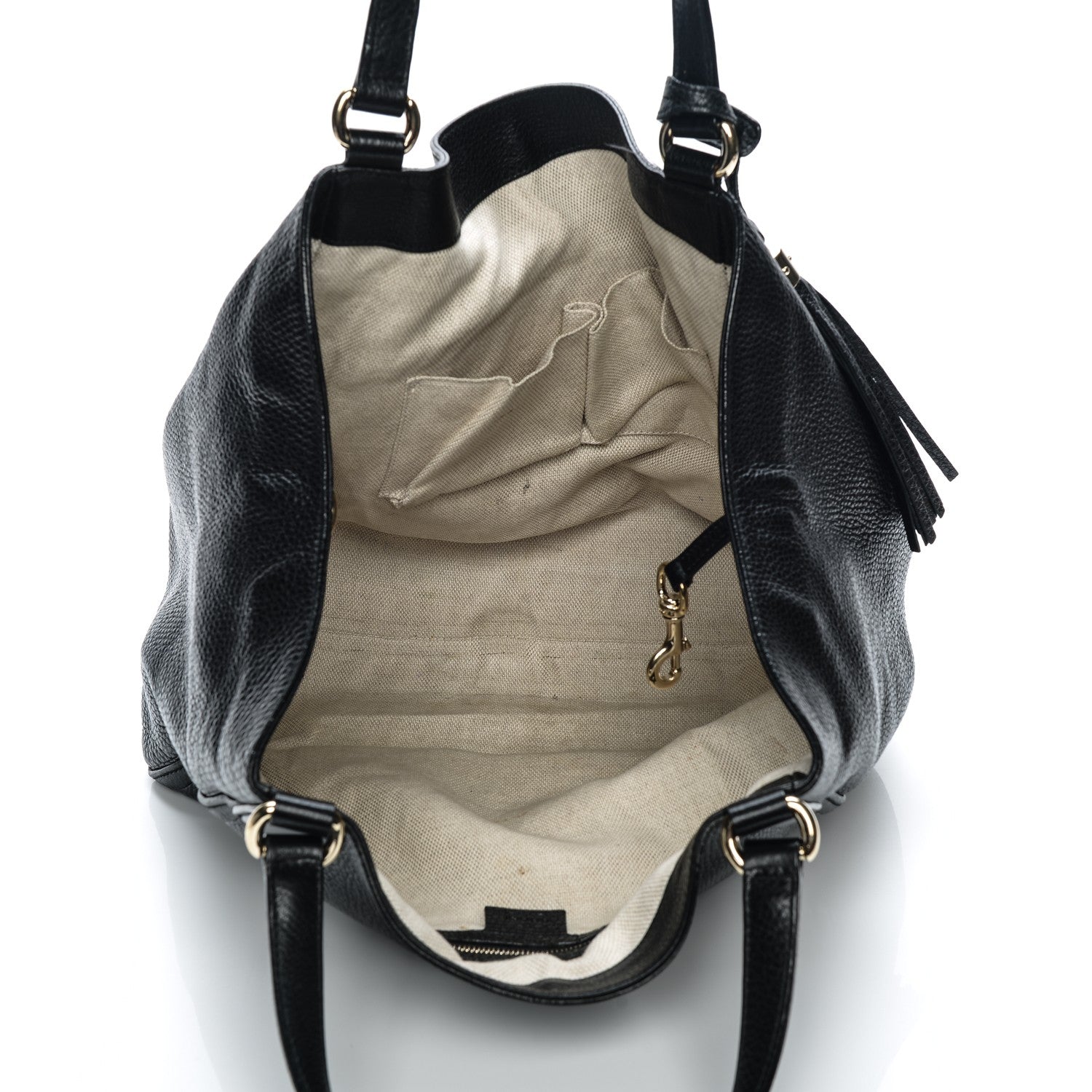 Gucci Pebbled Calfskin Medium Soho Shoulder Bag Black 5 of 11
