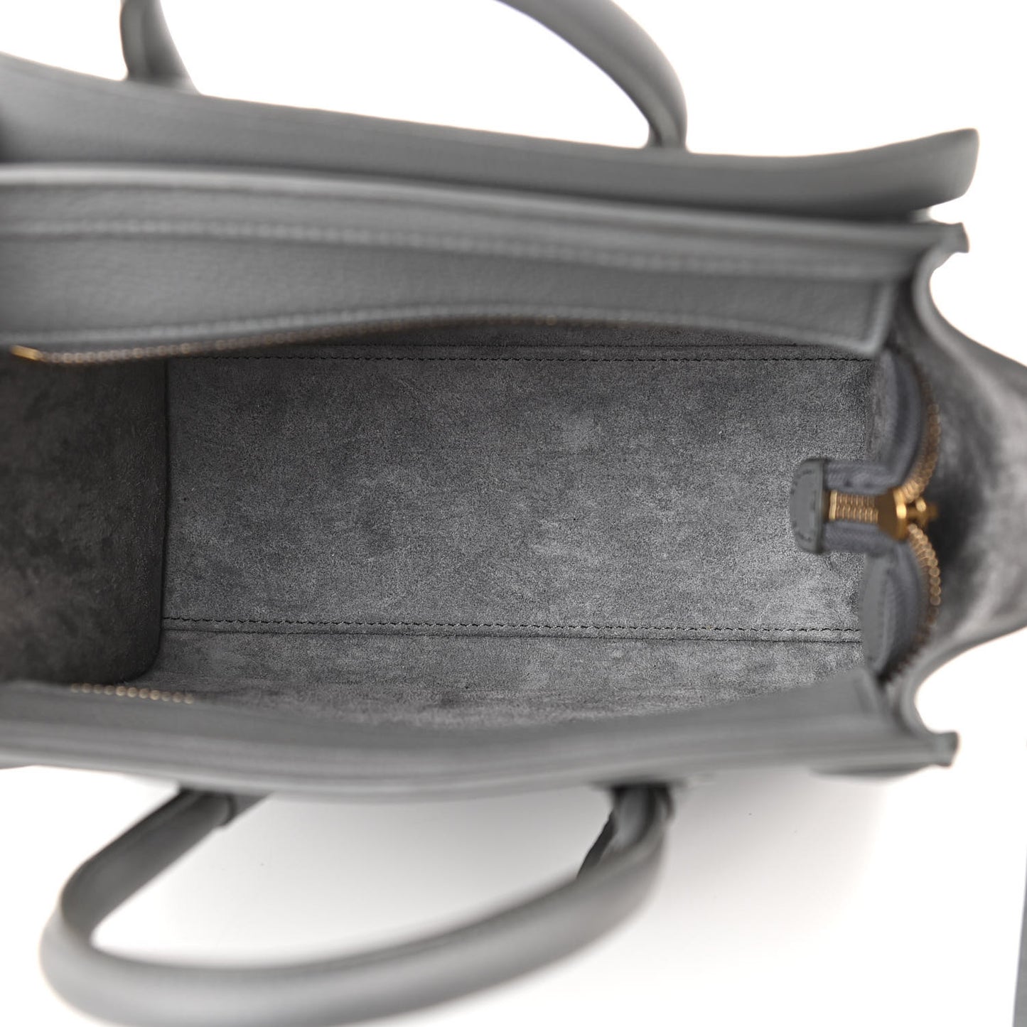 Baby Drummed Calfskin Nano Luggage Kohl