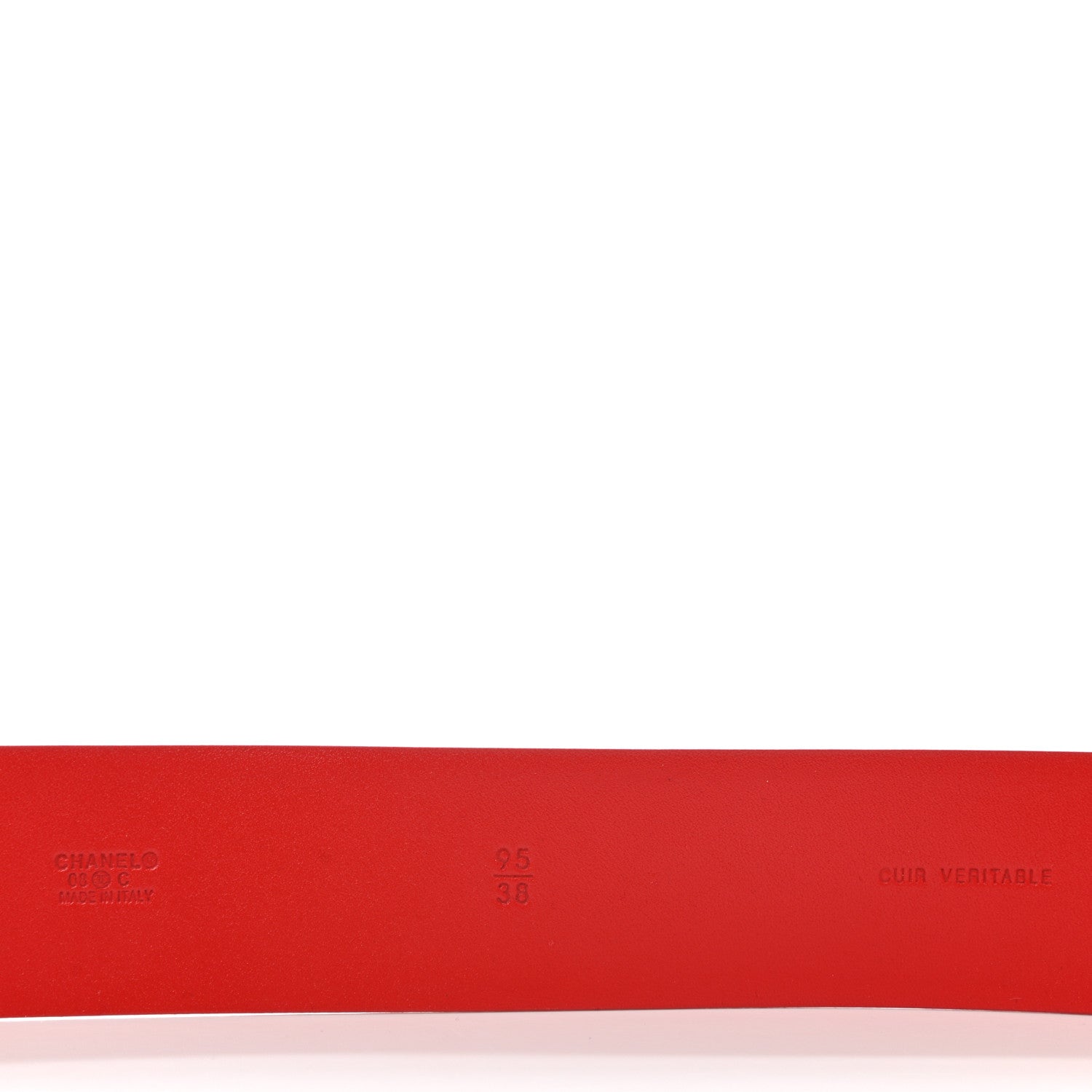 Chanel Patent Beaded Crystal Baguette CC Belt 95 38 Red 3 of 4