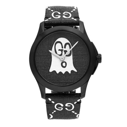 Gucci PVD Stainless Steel Canvas 38mm G-Timeless Ghost Quartz Watch Black 1 of 5