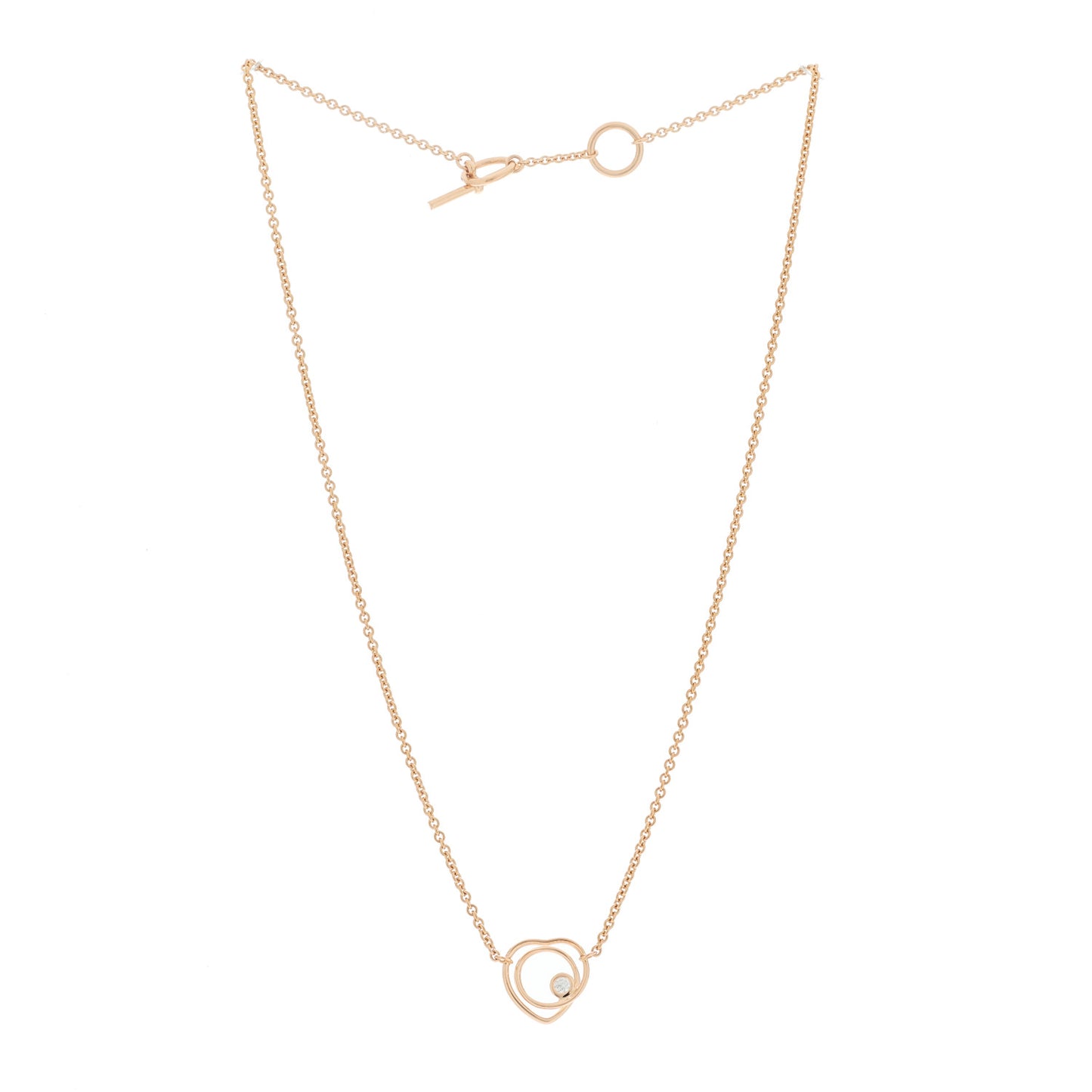 18K Rose Gold Diamond TPM Vertige Coeur Necklace SH