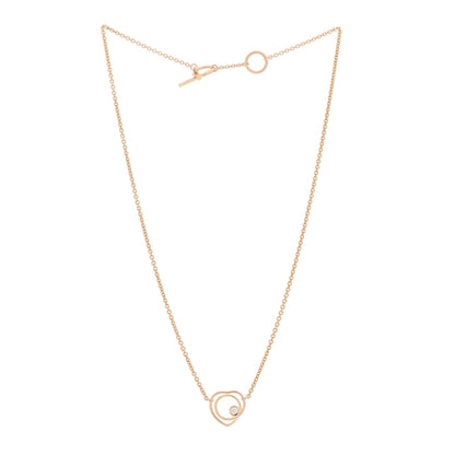 Hermes 18K Rose Gold Diamond TPM Vertige Coeur Necklace SH 2 of 7