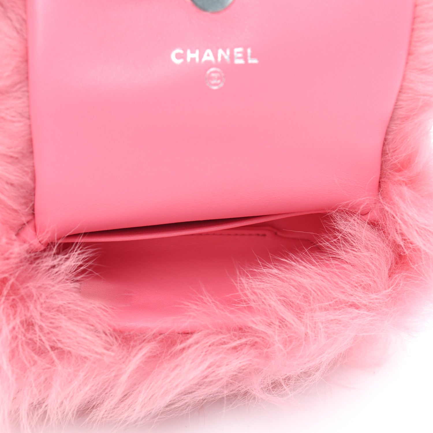 Chanel Shearling Lambskin CC Hook Card Holder Pink 3 of 6