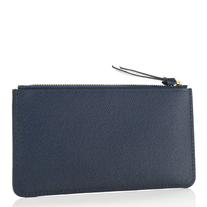 Louis Vuitton Calfskin Jeanne Wallet Zippered Insert Dark Blue 2 of 4