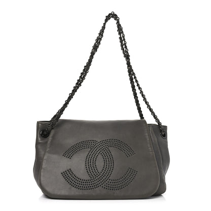 Chanel Lambskin Studded Accordion CC Flap Grey 1 of 10