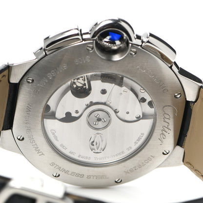 Cartier Stainless Steel Alligator 44mm Ballon Bleu De Cartier Chronograph Automatic Watch 4 of 5