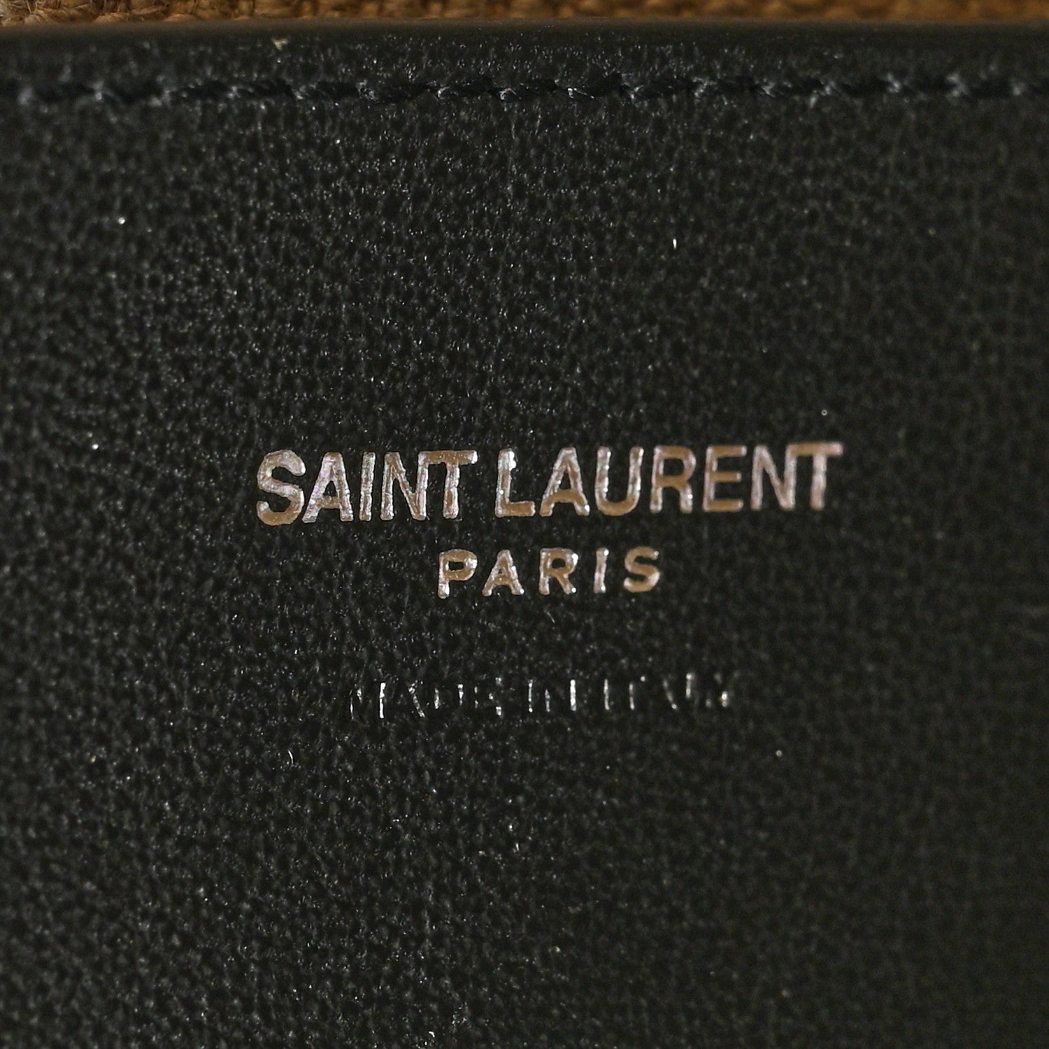 Saint Laurent Canvas Calfskin Teddy Drawstring Shopping Tote White Black 9 of 16