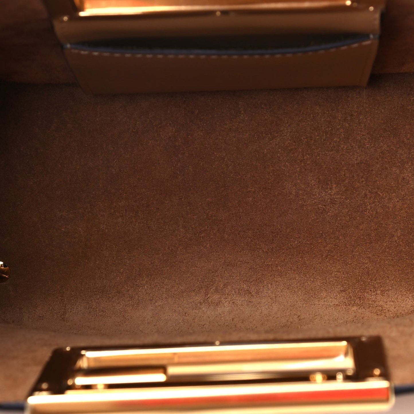 Vitello King Small Fendi Way Tote Miele Scuro