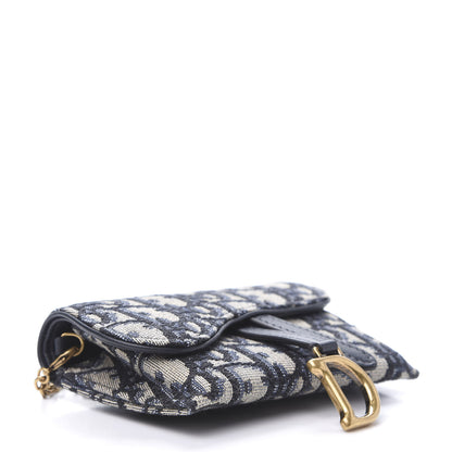 Christian Dior Oblique Nano Saddle Chain Pouch Blue 4 of 9