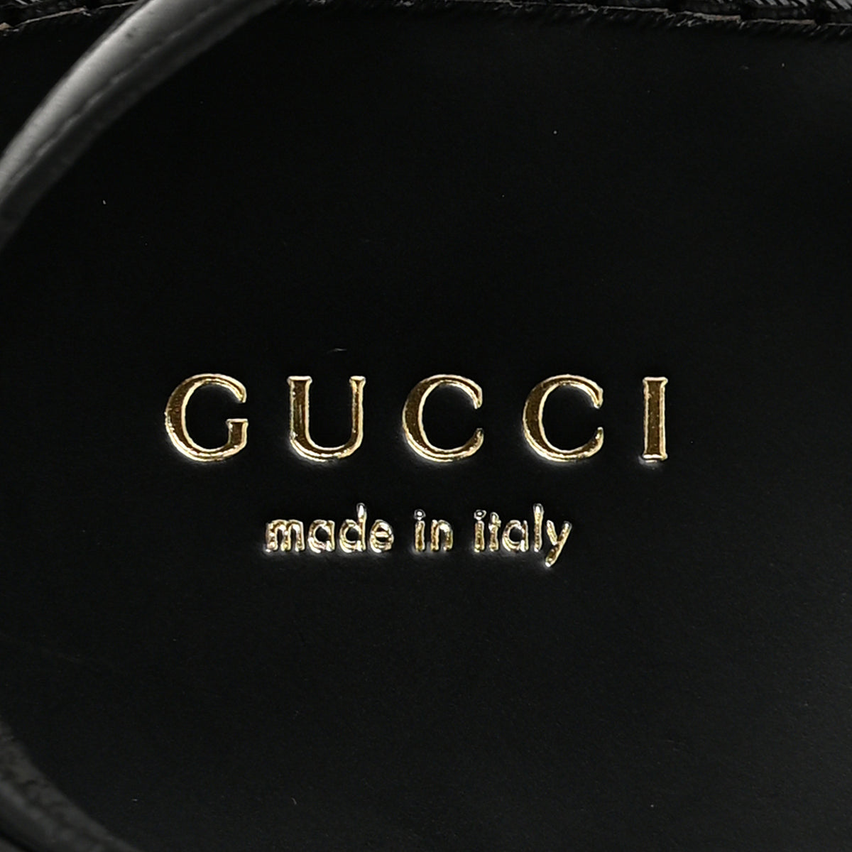 Gucci Jakarta Lifford Calfskin Web Interlocking G Thong Sandals 37.5 Black 8 of 9