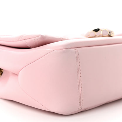 Bulgari Calfskin Matelasse Small Serpenti Cabochon Shoulder Bag Pink 9 of 10