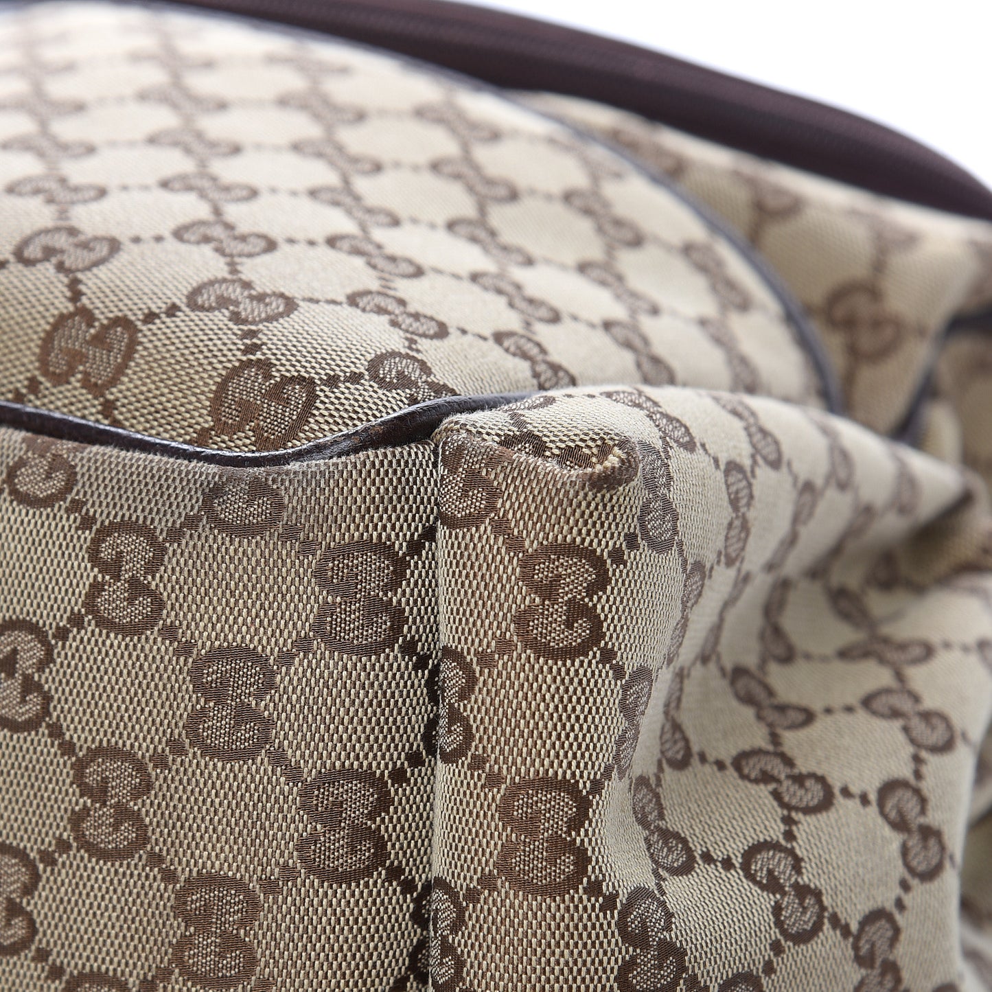 Monogram Natural Pigskin Large Diaper Bag Beige Ebony Cocoa Dark Chocolate