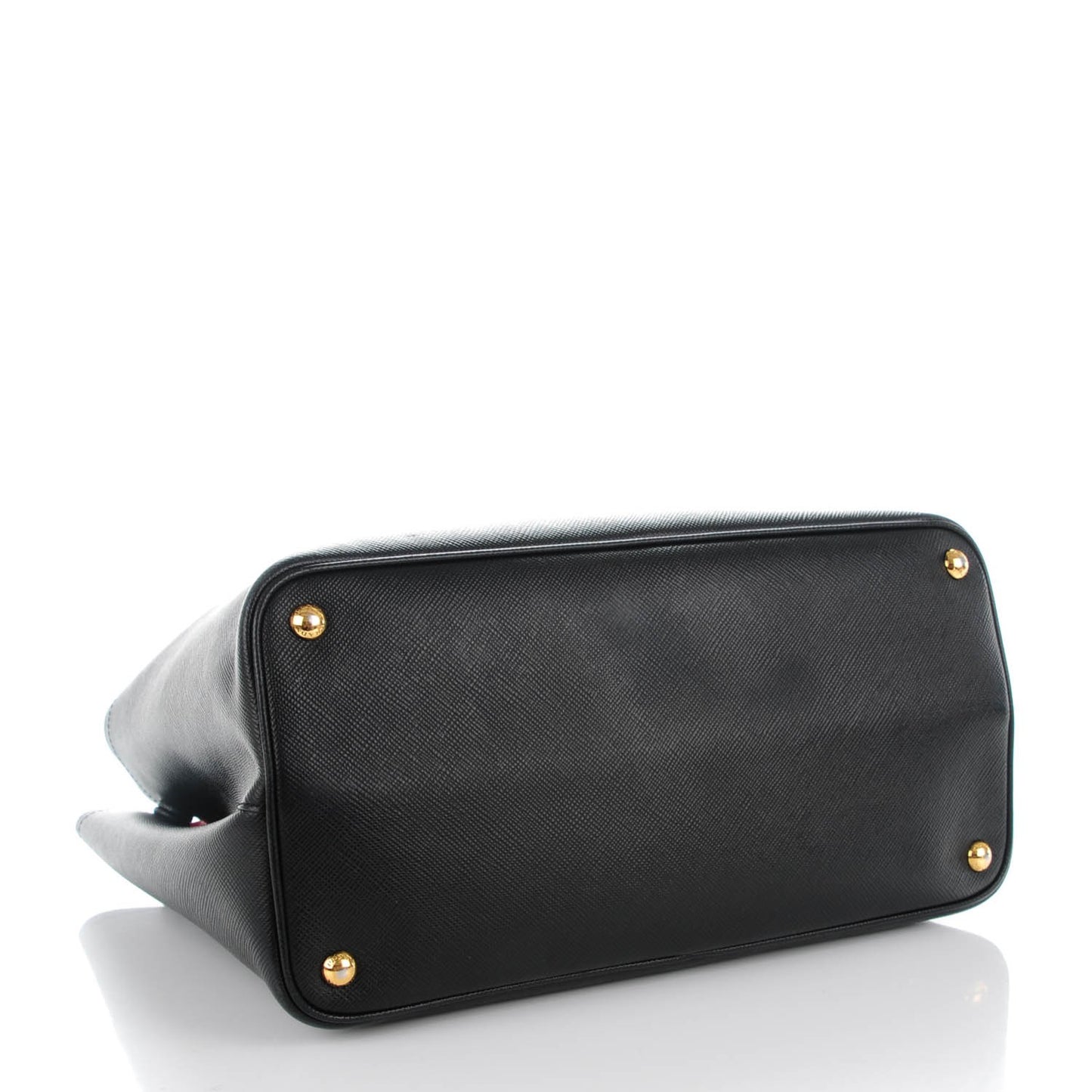 Saffiano Cuir Large Double Bag Nero Black Ciliegia