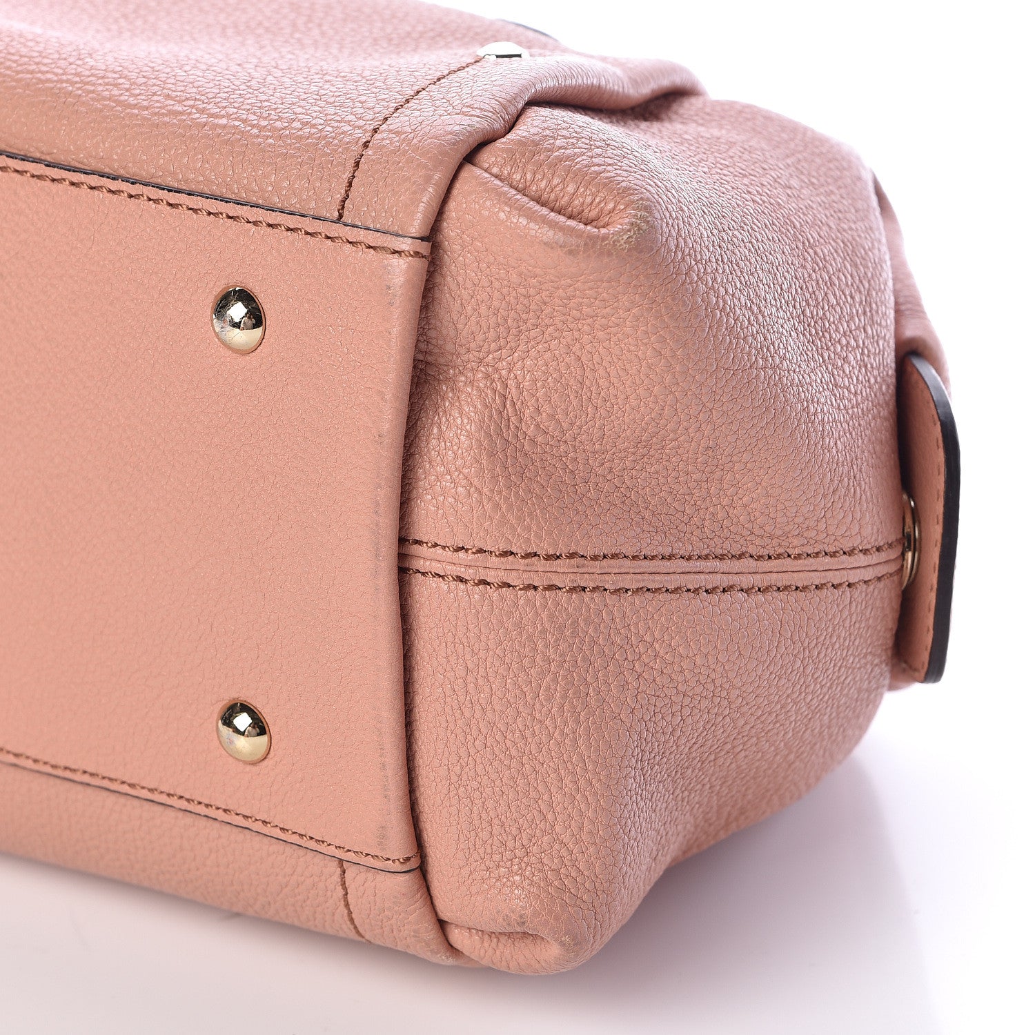 MCM Calfskin Bowler Bag Pink 10 of 10