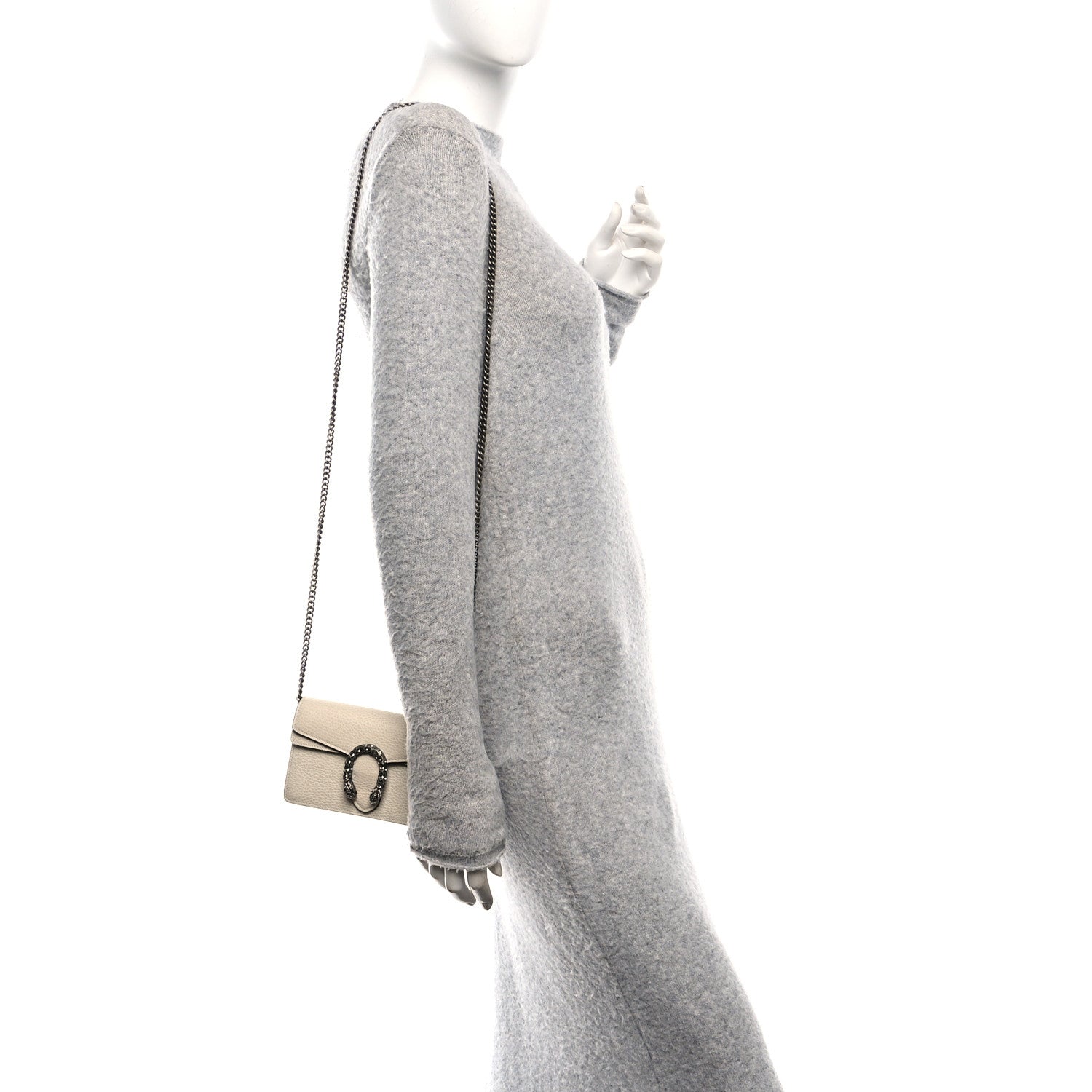 Gucci Dollar Calfskin Crystal Super Mini Dionysus Shoulder Bag Mystic White Black Diamond 2 of 10