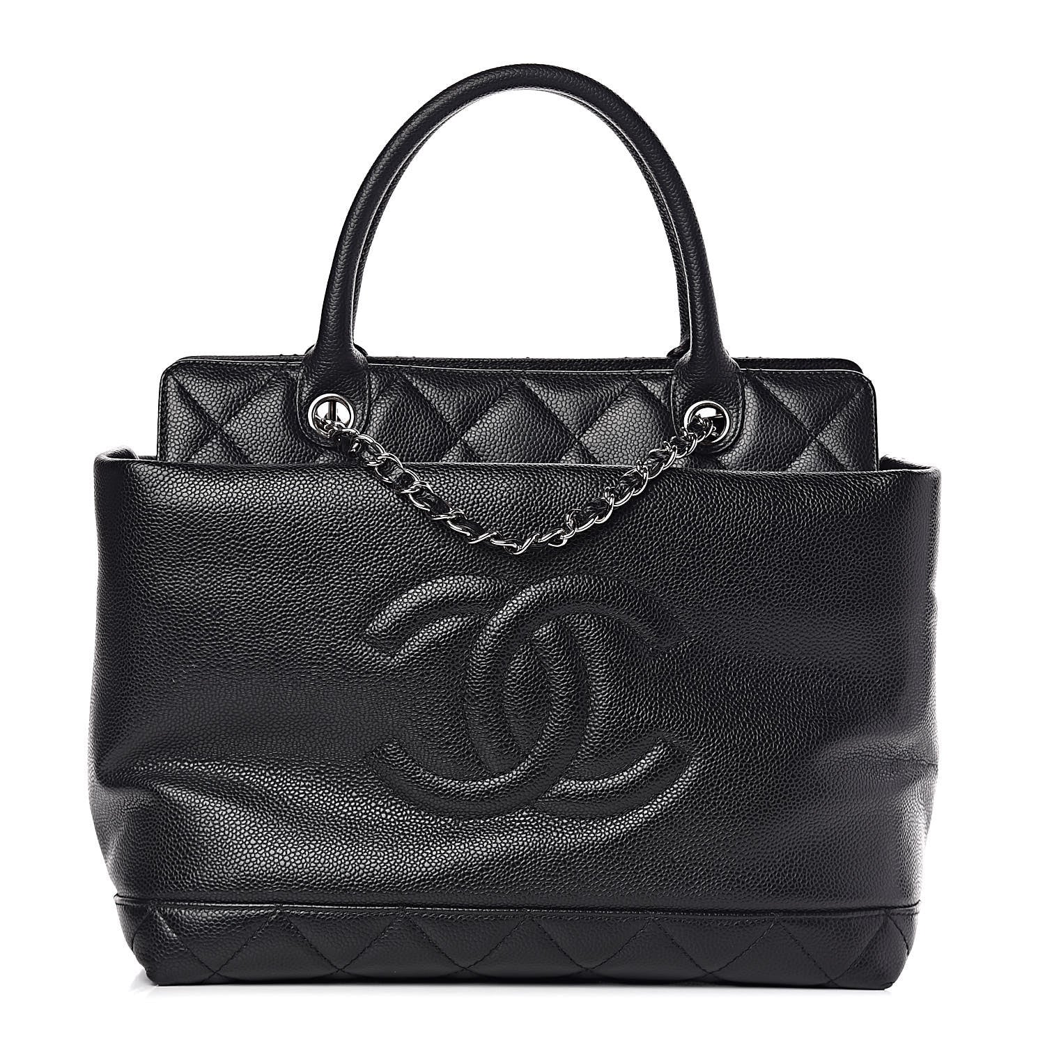 Chanel Soft Caviar CC Medium Top Handle Tote Black 1 of 14