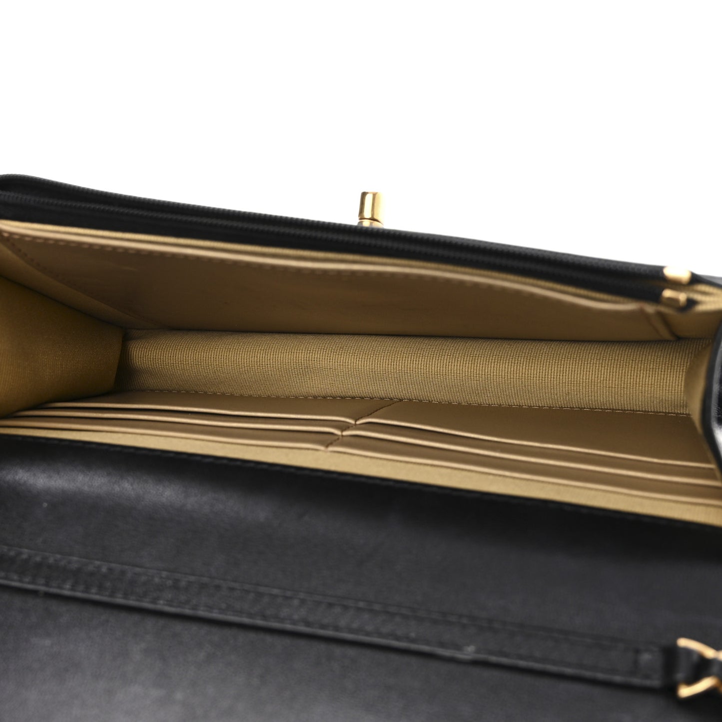 Lambskin Quilted Enamel CC Wallet on Chain WOC Black