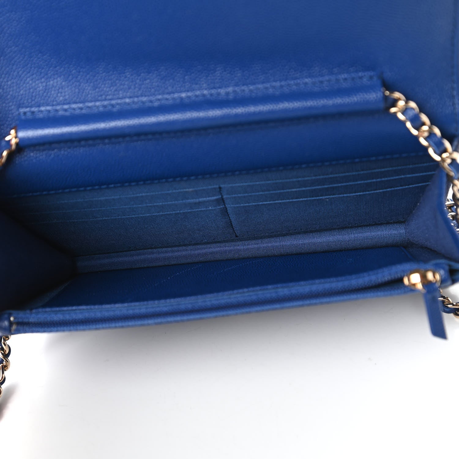 Chanel Caviar Quilted Vintage Mademoiselle Wallet On Chain WOC Blue 5 of 11