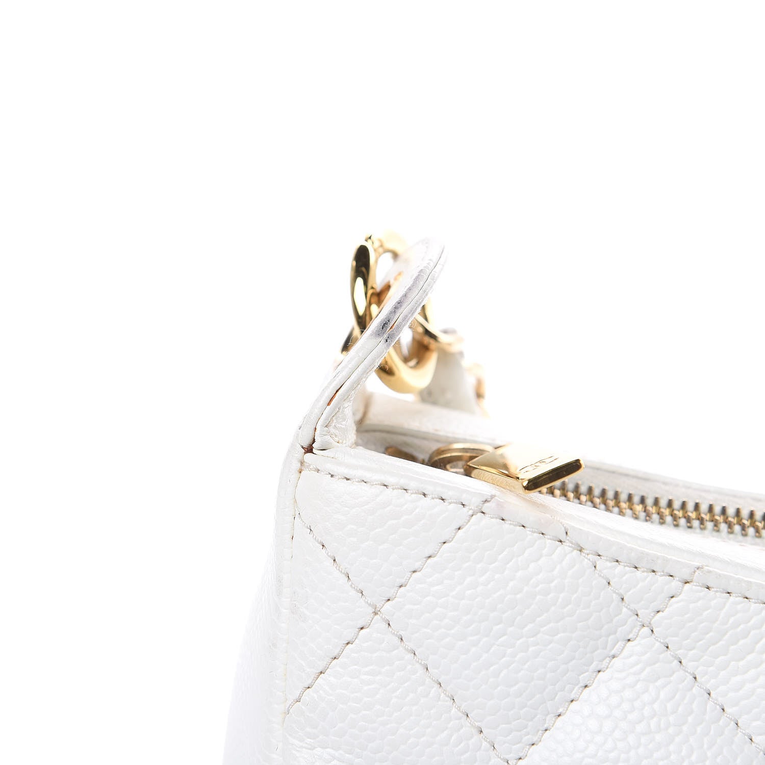 Chanel Caviar Quilted Hobo White 16 of 18