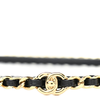 Chanel Metal Lambskin CC Turnlock Chain Headband Gold Black 4 of 5
