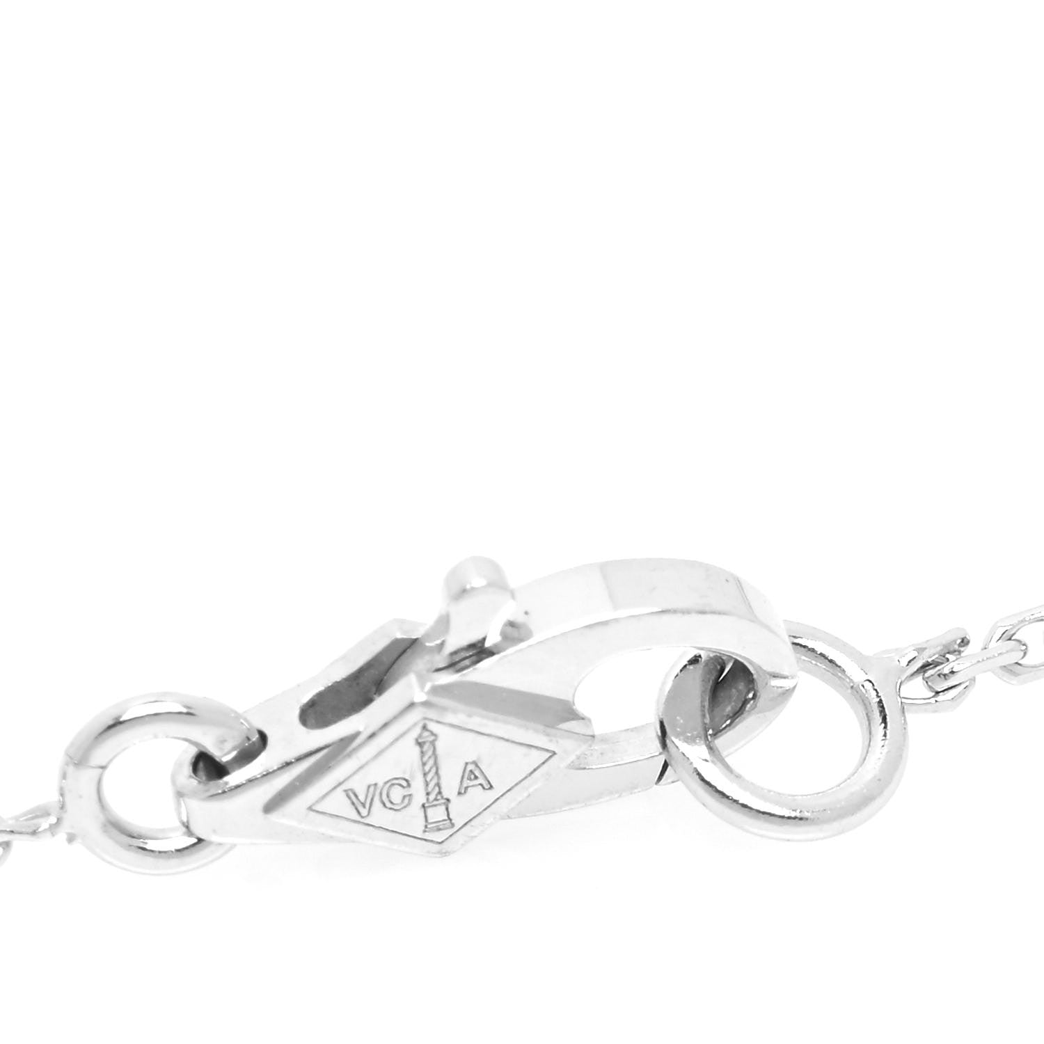 Van Cleef & Arpels 18K White Gold Diamond Sweet Alhambra Bracelet 4 of 7
