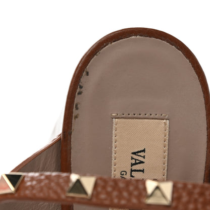 Valentino Garavani Pebbled Calfskin Rockstud Double Slingback Strap 85mm Sandals 39.5 Cuoio 10 of 13