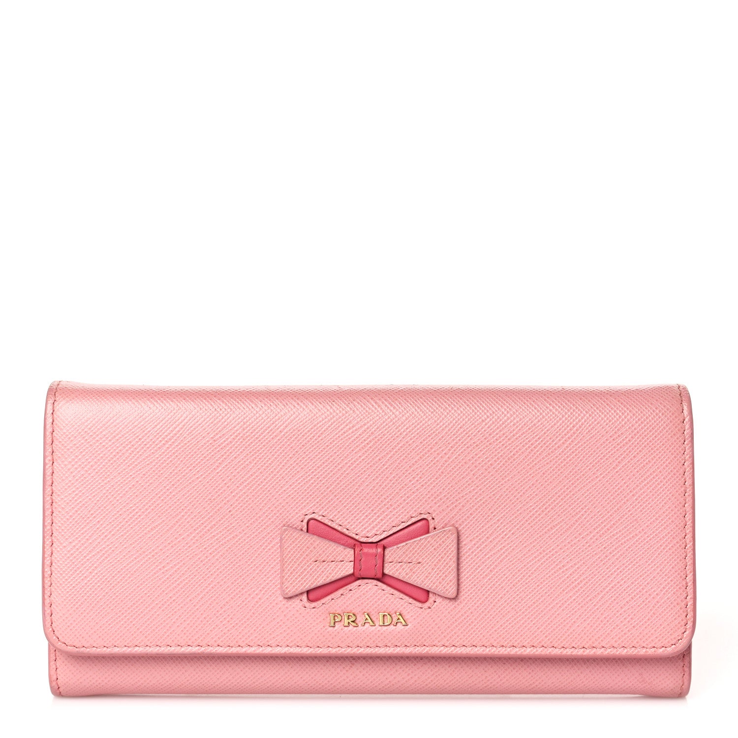 Prada Saffiano Bow Continental Wallet Petalo 1 of 8