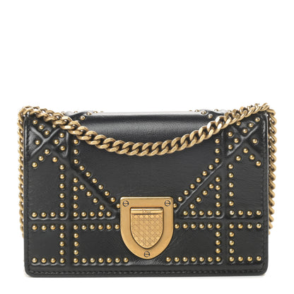 Christian Dior Lambskin Studded Micro Diorama Flap Bag Black 1 of 14