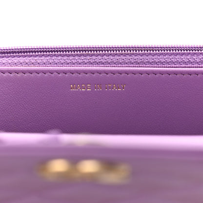 Chanel Lambskin Quilted Pick Me Up Wallet On Chain WOC Purple 6 of 11