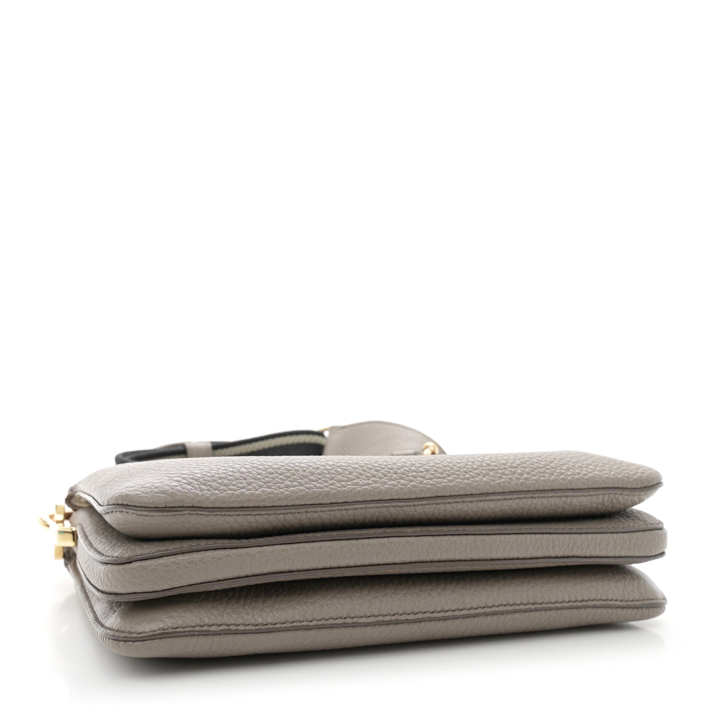 Vitello Daino Soft Mini Zippered Shoulder Bag Argilla