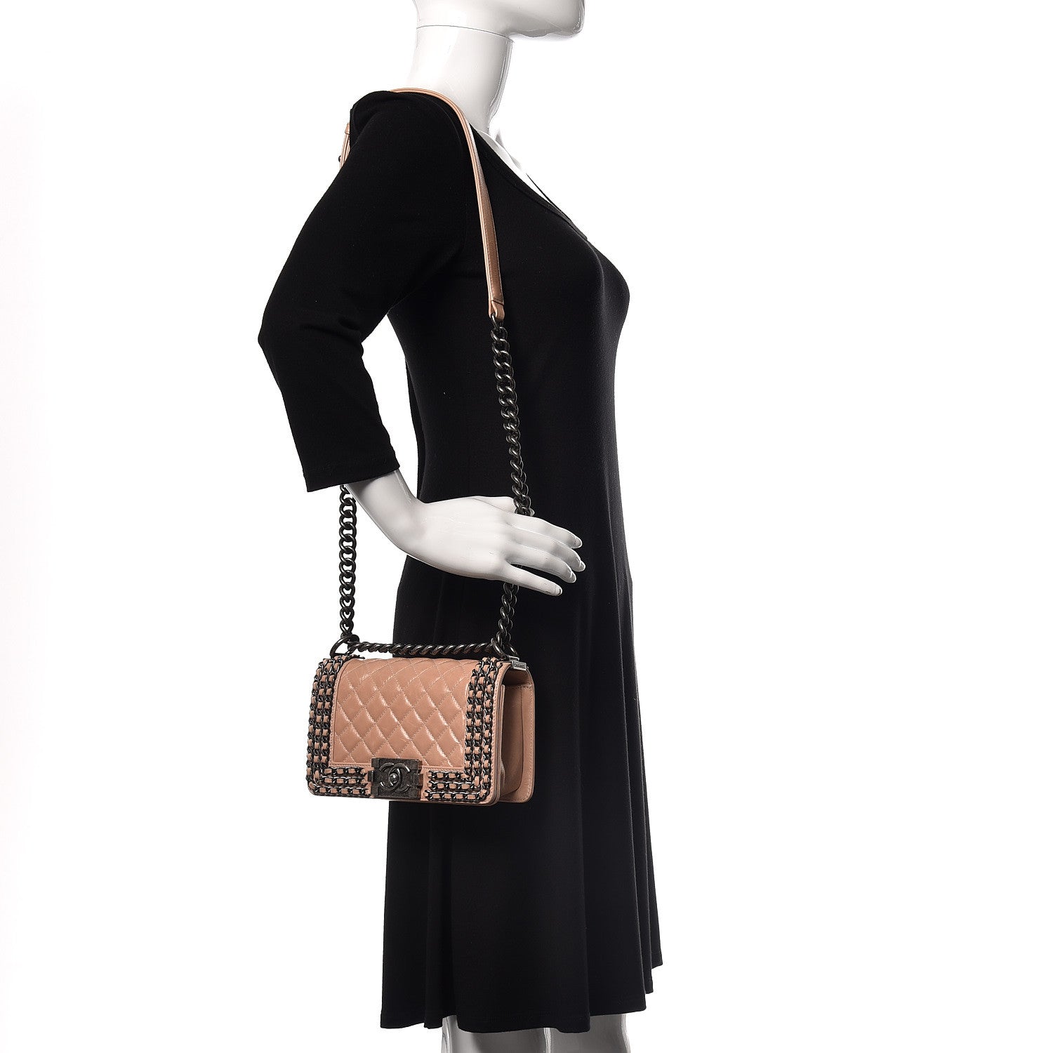 Chanel Glazed Calfskin Small Boy Chained Flap Pink 2 of 11