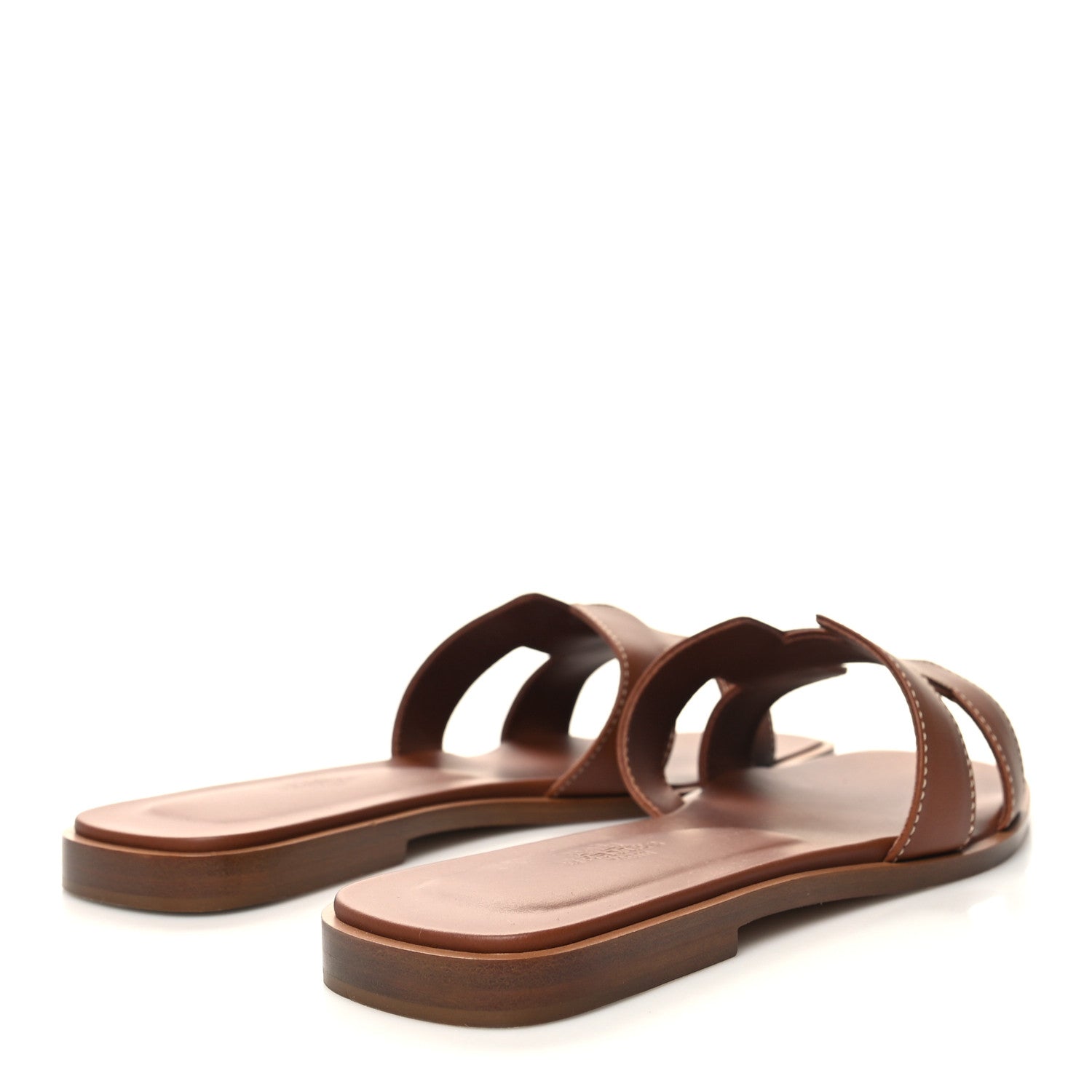 Hermes Box Calfskin Oran Sandals 38 Gold 4 of 8