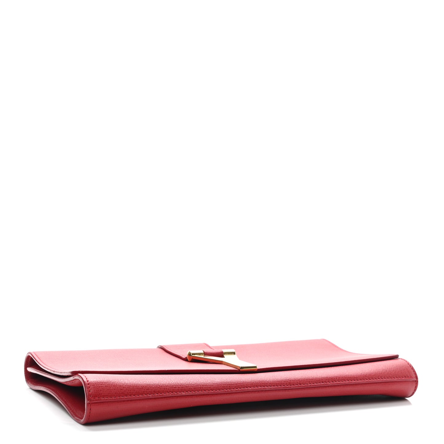 Textured Calfskin Classic Y Ligne Clutch Red