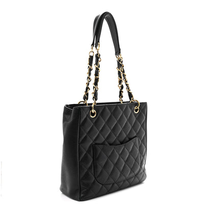 Chanel Caviar Quilted Petit Shopping Tote PST Black 3 of 14