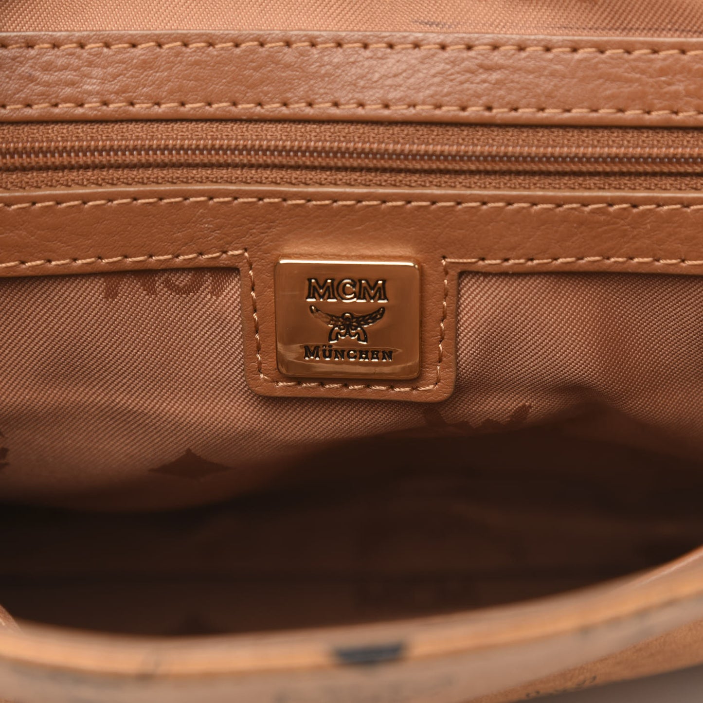 Calfskin Visetos Munich Lion Messenger Cognac