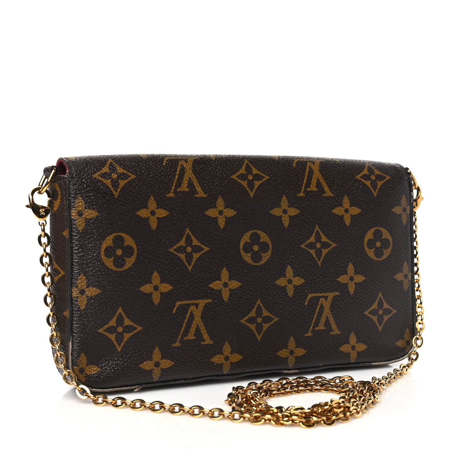 Monogram Pochette Felicie Chain Wallet Fuchsia