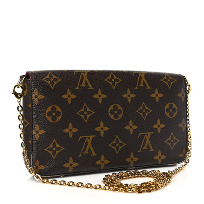 Louis Vuitton Monogram Pochette Felicie Chain Wallet Fuchsia 3 of 13