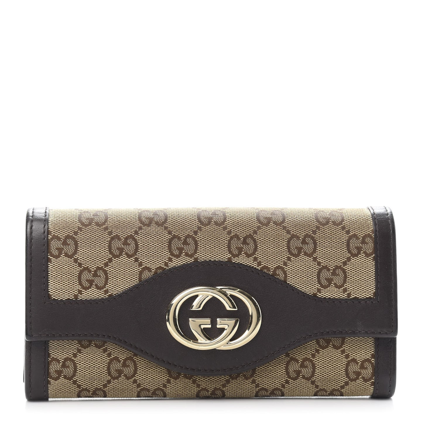Monogram Margaux Calfskin Sukey Continental Wallet Beige Ebony Cocoa
