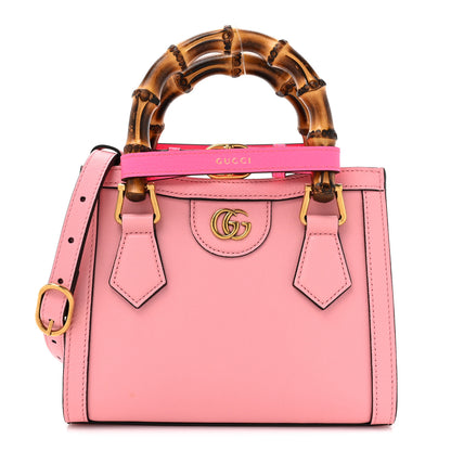 Gucci Wonka Grain Calfskin Mini Diana Tote Bag Wild Rose Fuxia Fluo 1 of 9