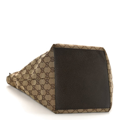 Gucci GG Monogram Small Web Handle Bucket Tote Dark Brown 4 of 10