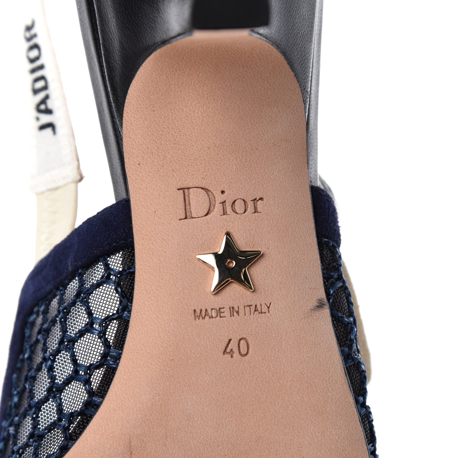 Christian Dior Resille Lambskin Ribbon J'Adior Slingback 65mm Pumps 40 Indigo Blue 9 of 10