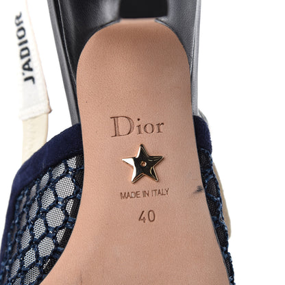 Christian Dior Resille Lambskin Ribbon J'Adior Slingback 65mm Pumps 40 Indigo Blue 9 of 10