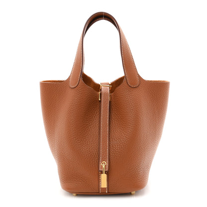 Hermes Taurillon Clemence Picotin Lock 18 PM Gold 1 of 10