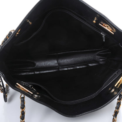 Chanel Lambskin Shopping Tote Black 5 of 9