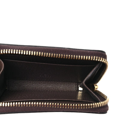 Gucci GG Supreme Monogram Textured Dollar Calfskin Web Ophidia Zip Around Card Case Wallet Beige Ebony New Acero 5 of 7