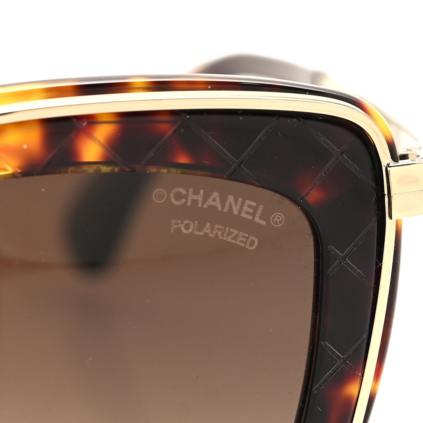 Acetate Quilted Metal Butterfly Sunglasses 4238-A Dark Tortoise Gold