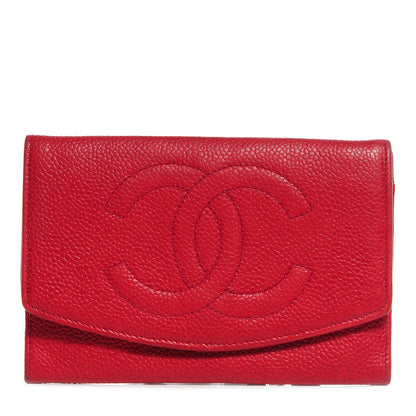 Chanel Caviar Timeless CC Card Holder Wallet Red 1 of 9