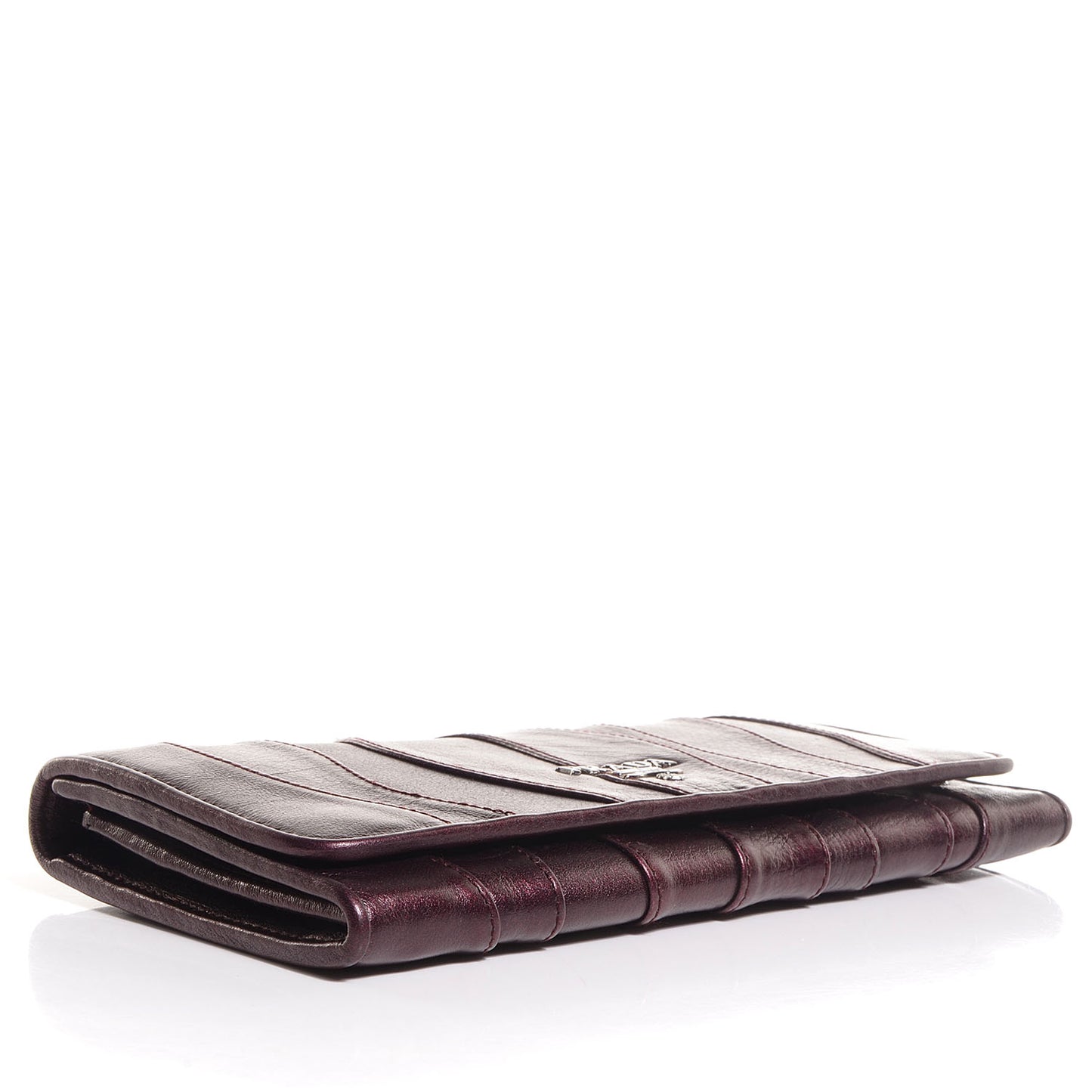 Nappa Mordore Stripes Continental Wallet Lampone