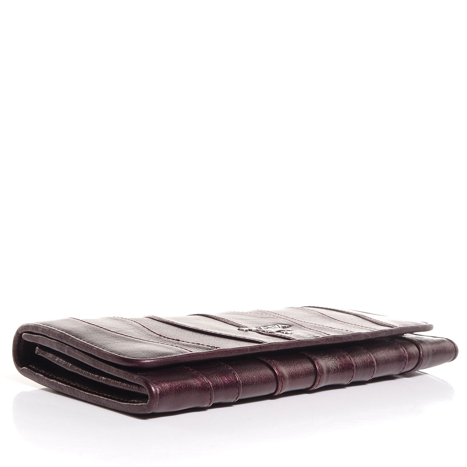 Prada Nappa Mordore Stripes Continental Wallet Lampone 5 of 10